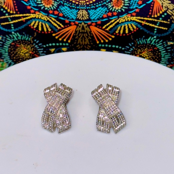 Christian Dior Crystal Clip on Earrings - Picture 1 of 5
